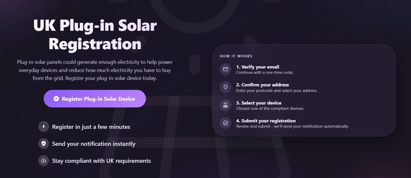 UK Plug-in Solar Registration